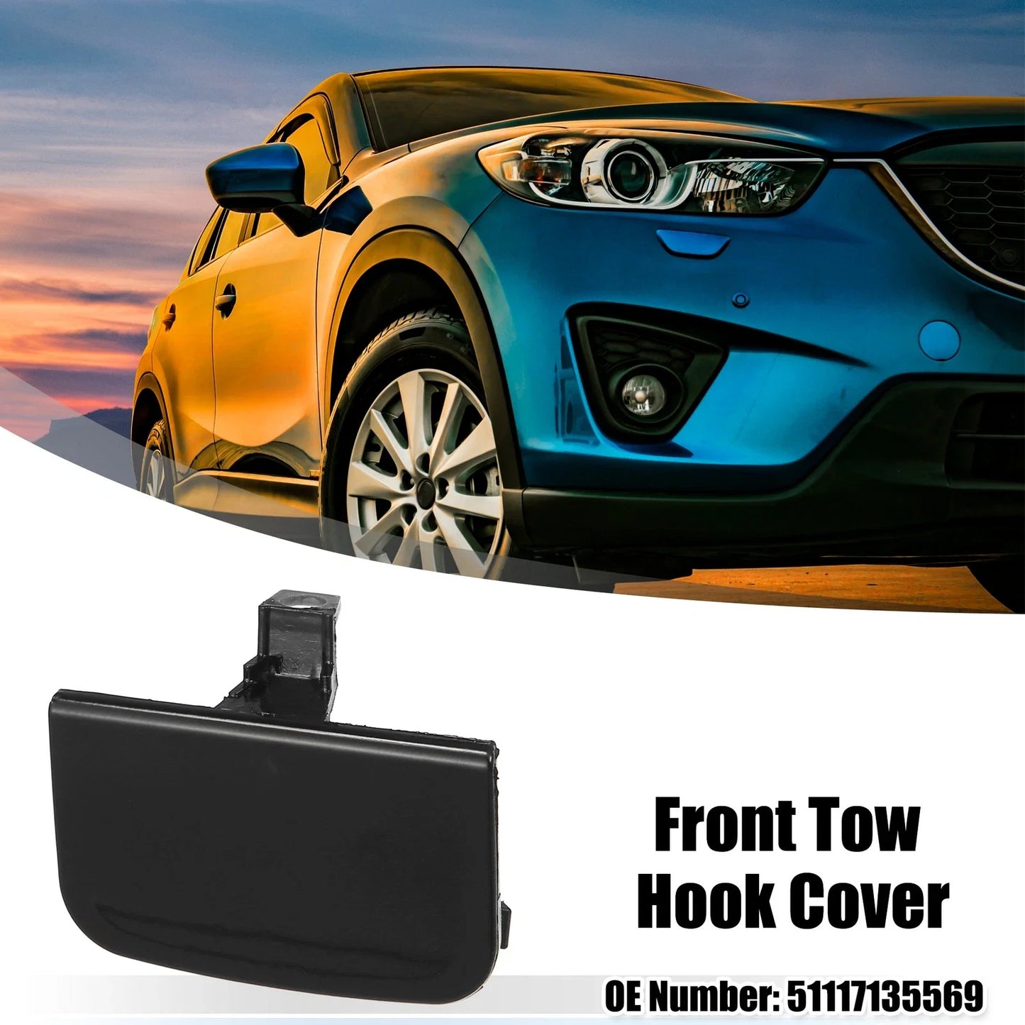 1 x Front Bumper Tow Hook Cover for BMW 7 Series 750Li 760i Black Gray