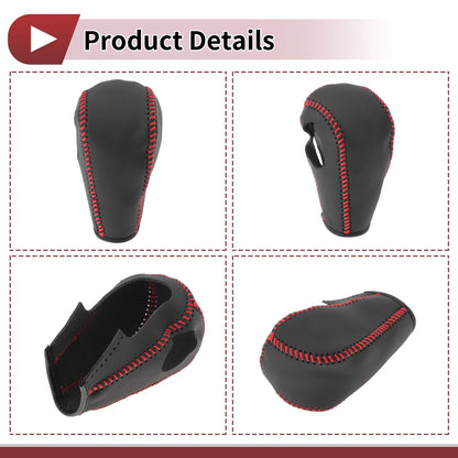 Gear Shift Knob Cover for Ford Edge (2011–2014) Red Faux Leather