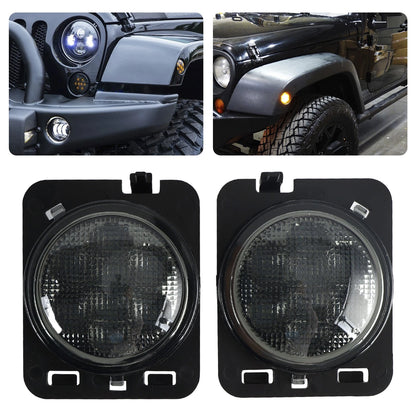 2X Front Fender Parking Side Marker LED for Wrangler JK (2007–2015) A1