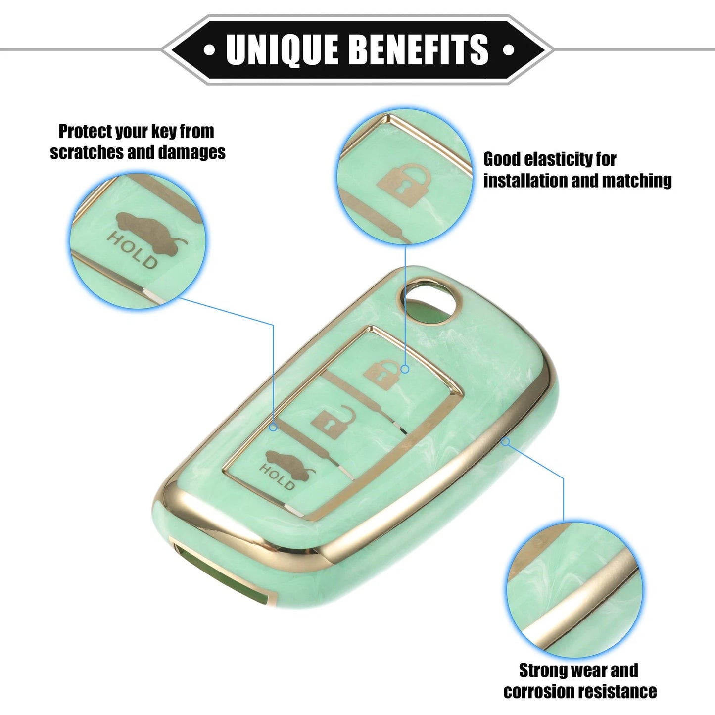 3 Button Smart Key Fob Case Cover for Nissan Rogue Frontier (2014–2023)