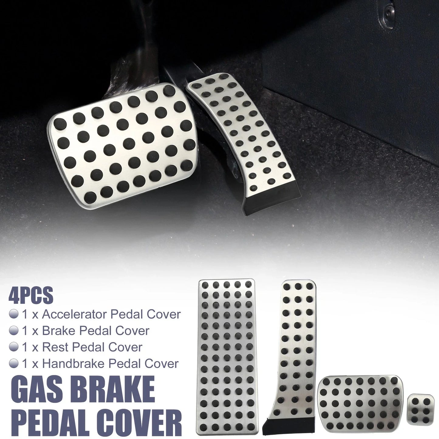 4 Pcs Accelerator & Brake Pedal Covers for Mercedes-Benz W203 W204 (2000-2015)