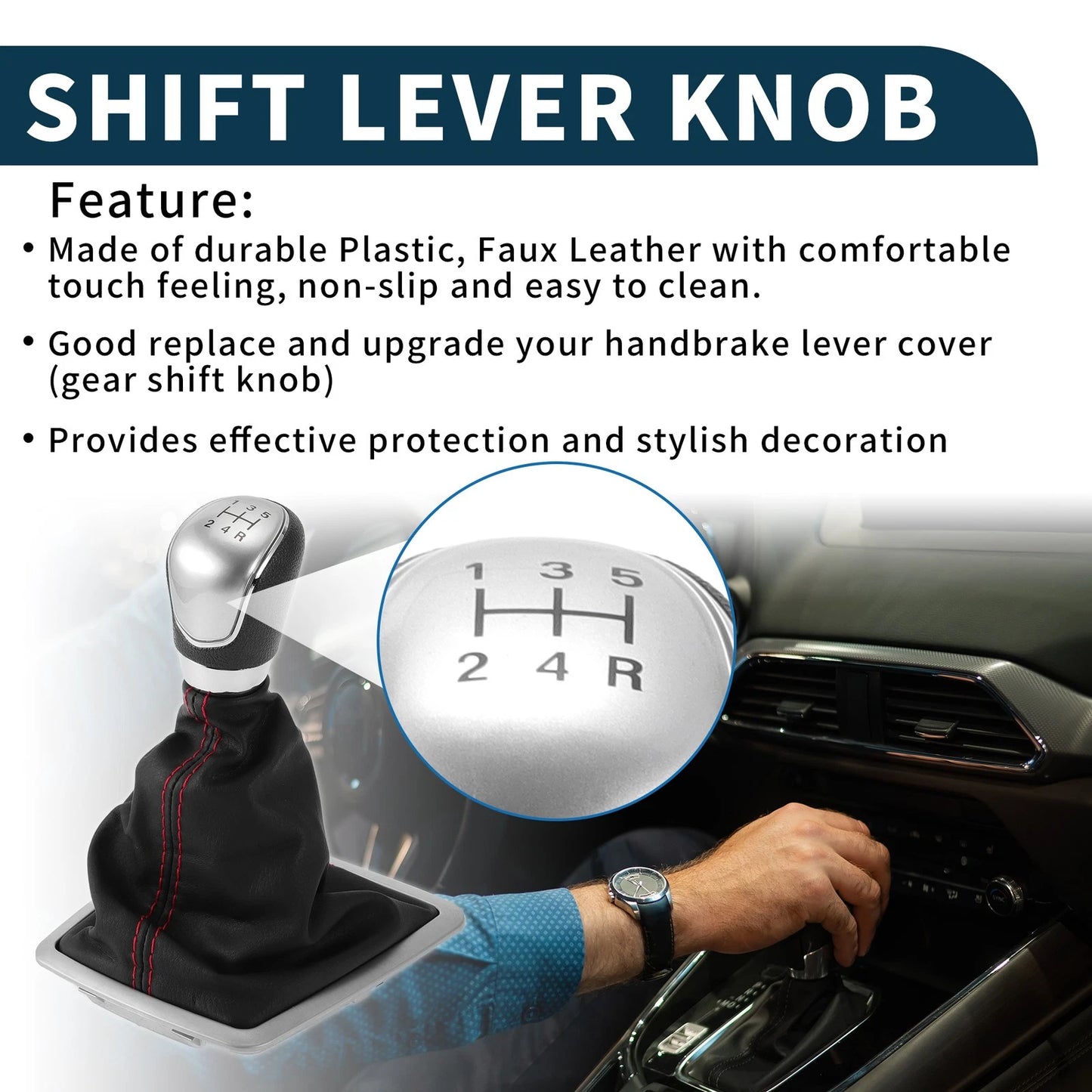 5 Speed Manual Gear Shifter Knob with Cover for Ford Focus MK2 (2005–2011)