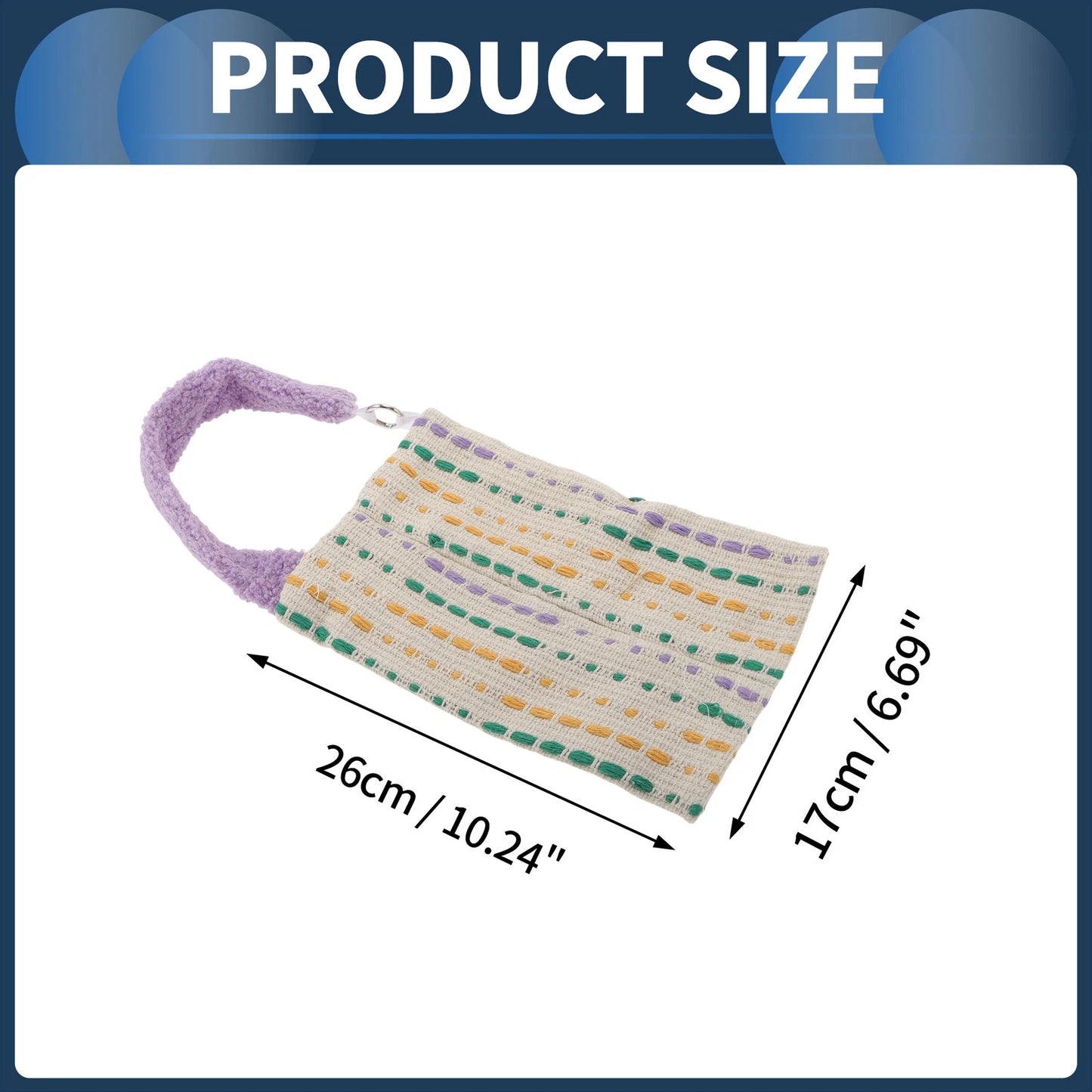 Tissue Holder for Car - Jacquard Color Woven Light Board (10.24"x6.69"x1.18") Purple