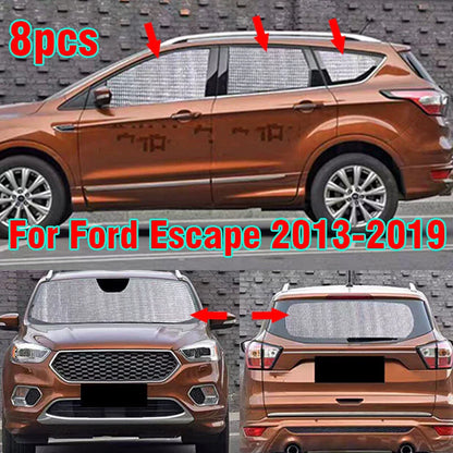 8pcs Side Windshield UV Block Sunshade Privacy for Ford Escape (2013–2019)
