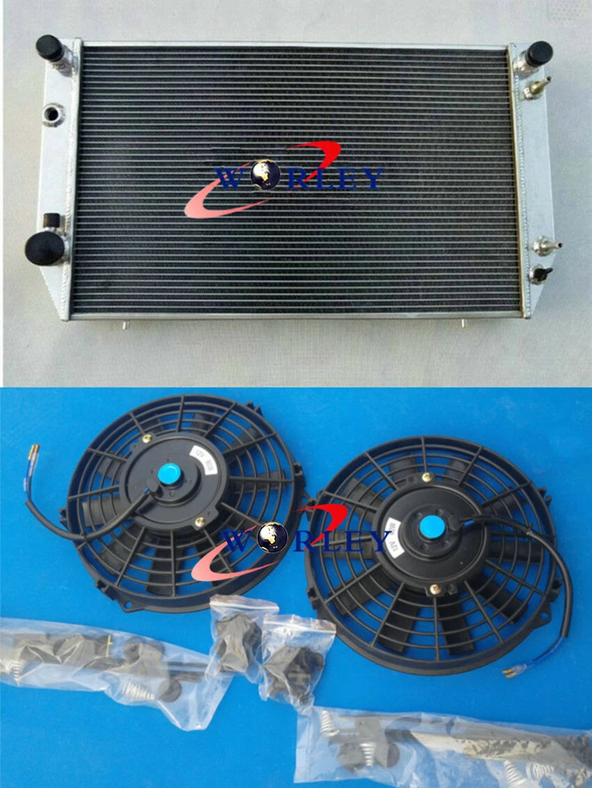 3-Row Aluminum Radiator with Fans for Jaguar XJS V12/XJ12 (1976–1996)
