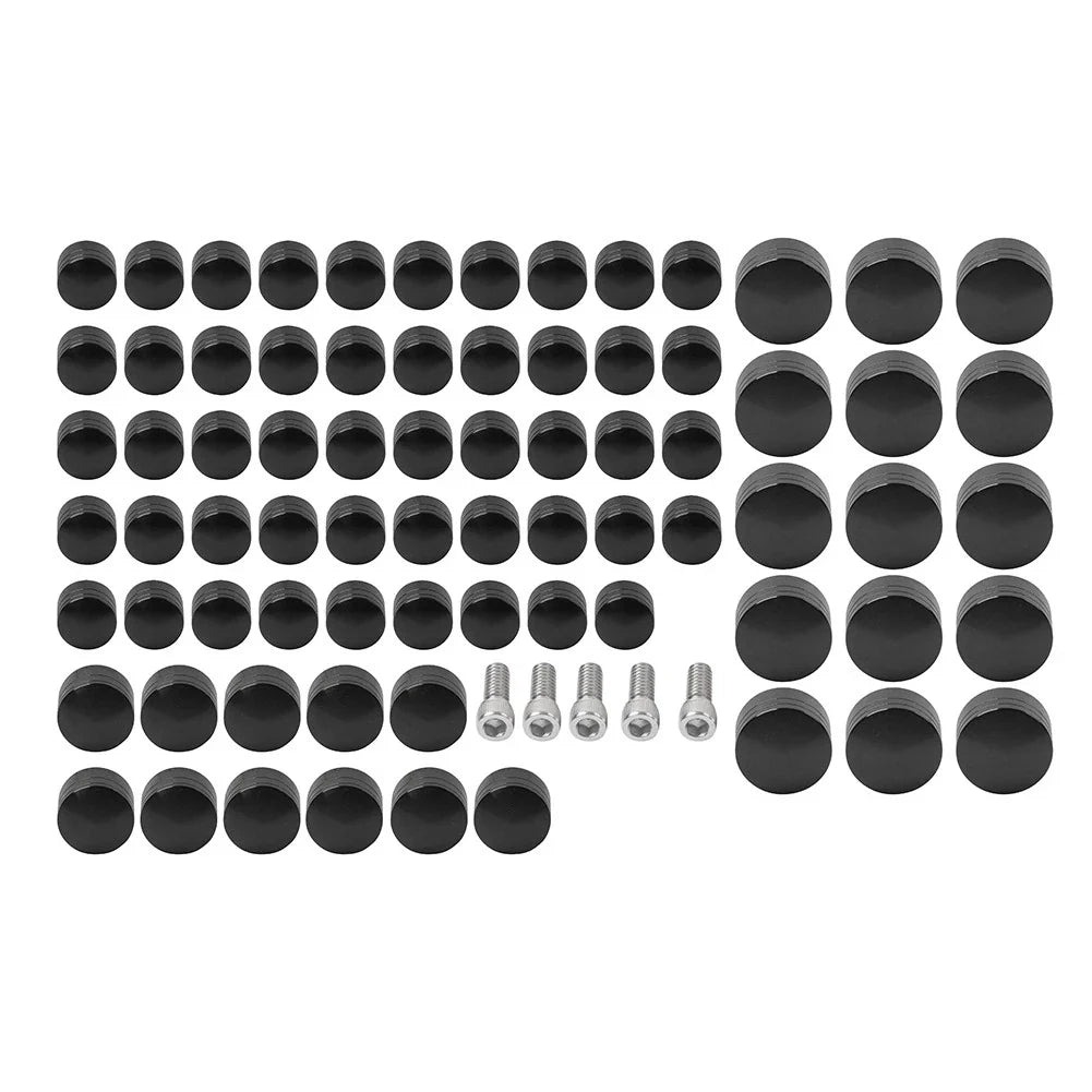 75X Black Engine Bolt Topper Caps for Harley Touring Road Street Glide (07-16)