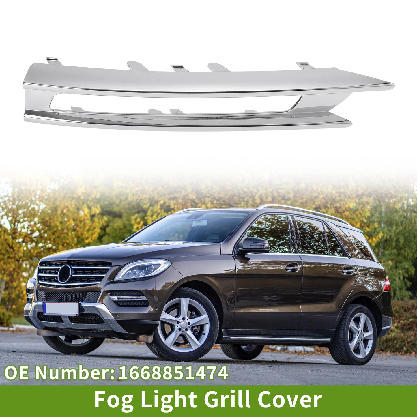 1pc Fog Light Grill for Mercedes-Benz ML350 (2012–2015) No. 1668851474