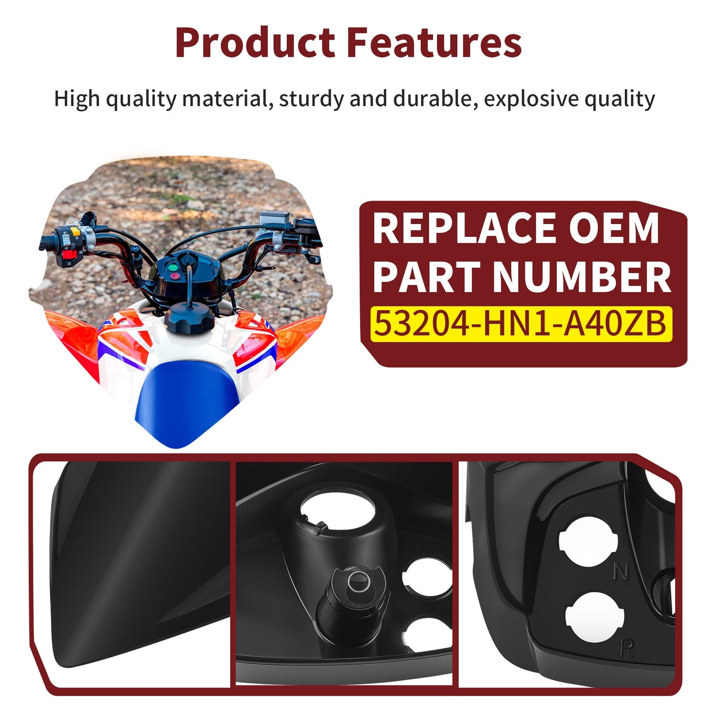 Handlebar Dash Cover Key Holder for Honda TRX250X TRX400X (2001–2024)