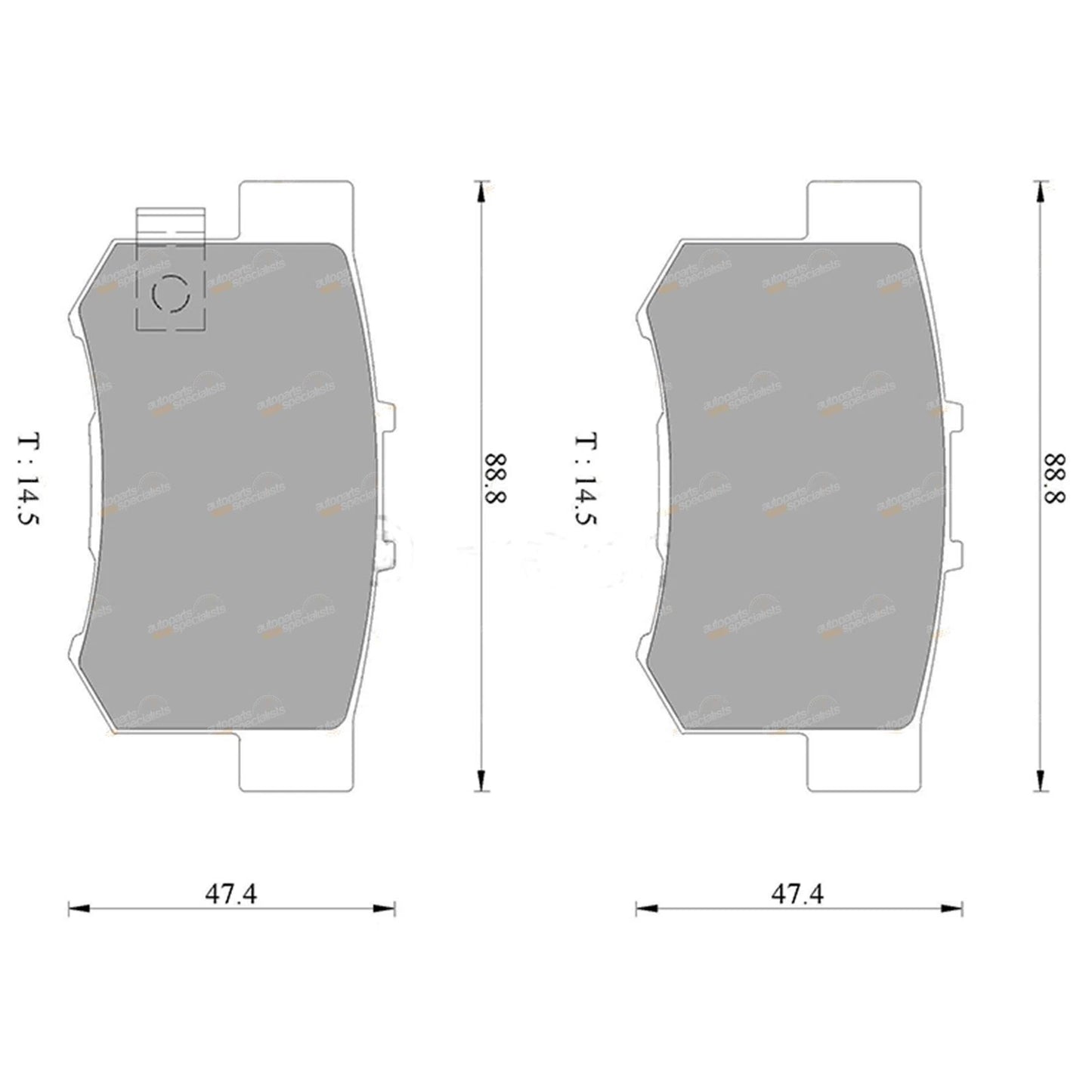 Set of 4 Rear Disc Brake Pads for Honda Accord (2003–2008)