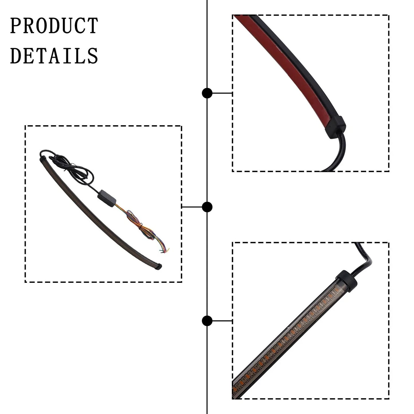 Tail Light 30CM LED Sequential Brake Strip for Motorcycle