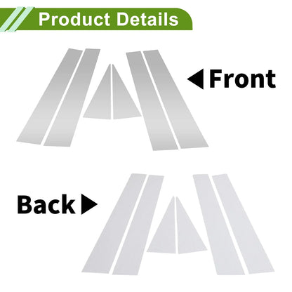 6 Pcs Silver Tone Pillar Window Trim for Chevy Captiva (2006-2015)