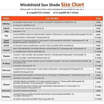 Folding Sun Shade Block Cover for Car Front Windshield Visor (All Years)