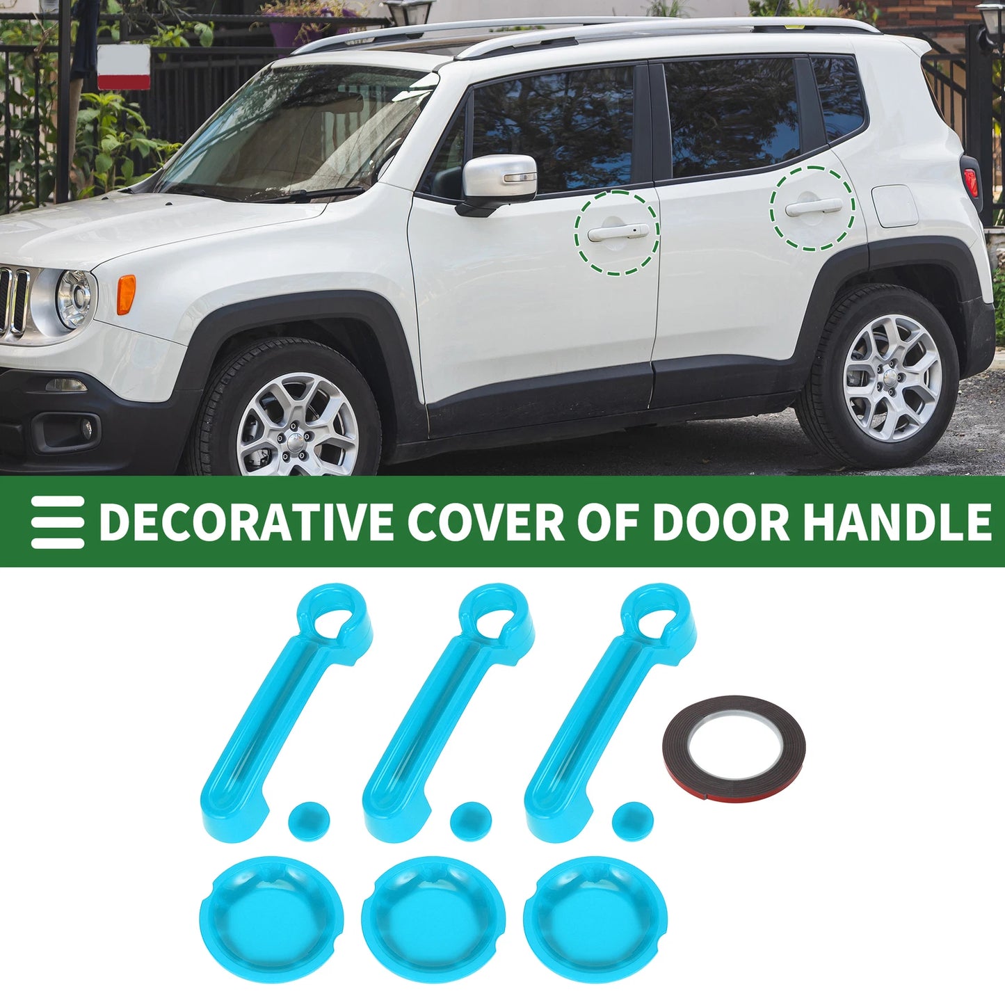 Set of 2 Exterior Door Handle Covers for Jeep Wrangler JK (2007–2018)