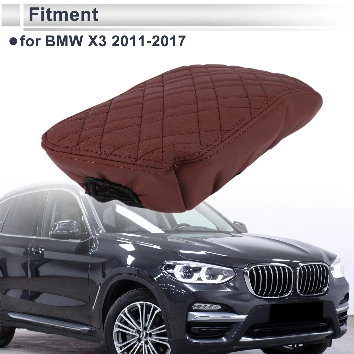 Center Console Cover for BMW X3 (2011–2017) Wine Red