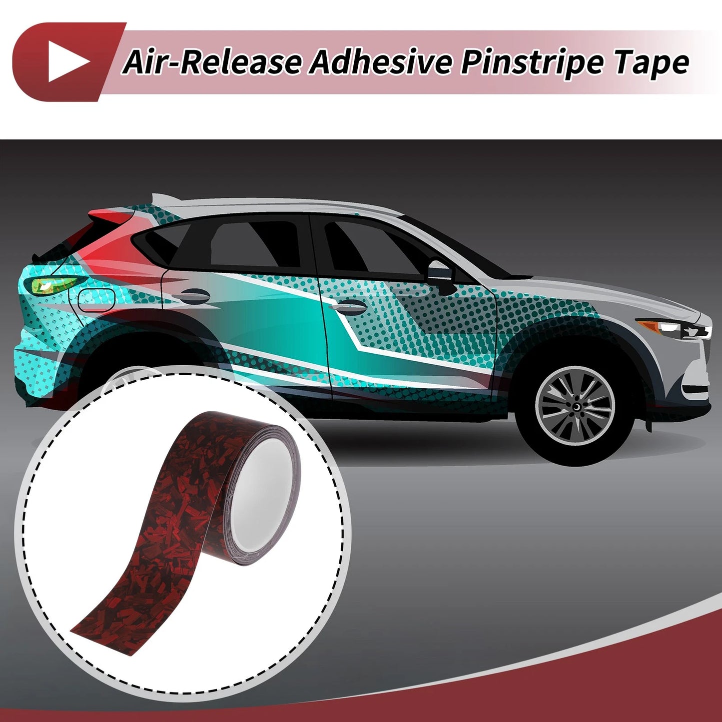 Pinstripe Tape 30mmx8.5m for Car Motorcycle Boat Matte Red