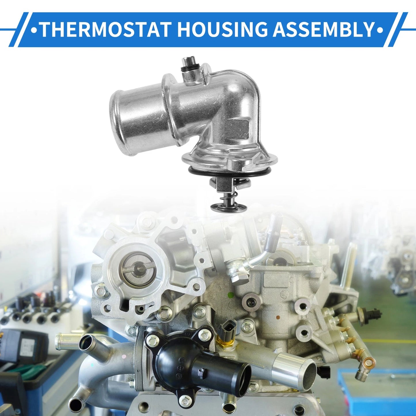 Engine Coolant Thermostat Housing Assembly for Ram 1500 (2014–2023) No.68253514AA