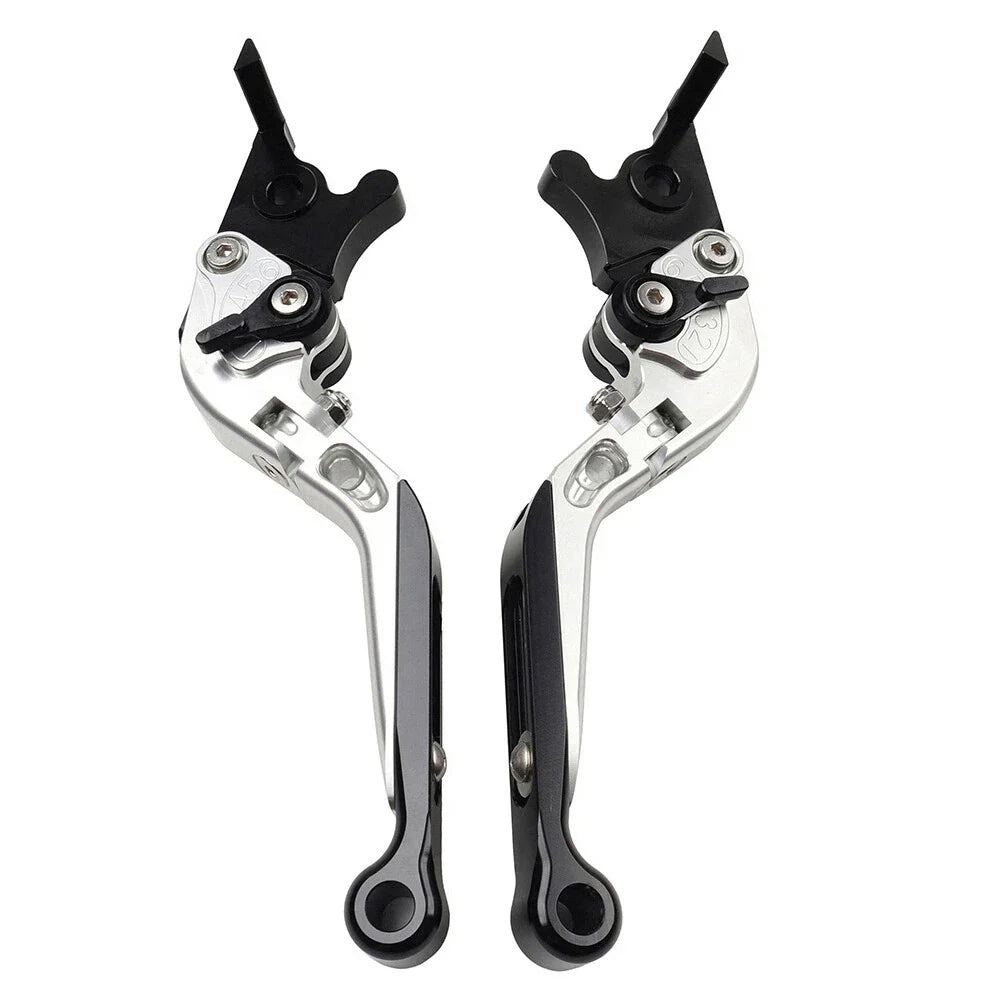 CNC Silver Extendable Brake Clutch Levers for 765 Street Triple R, SPEED TWIN