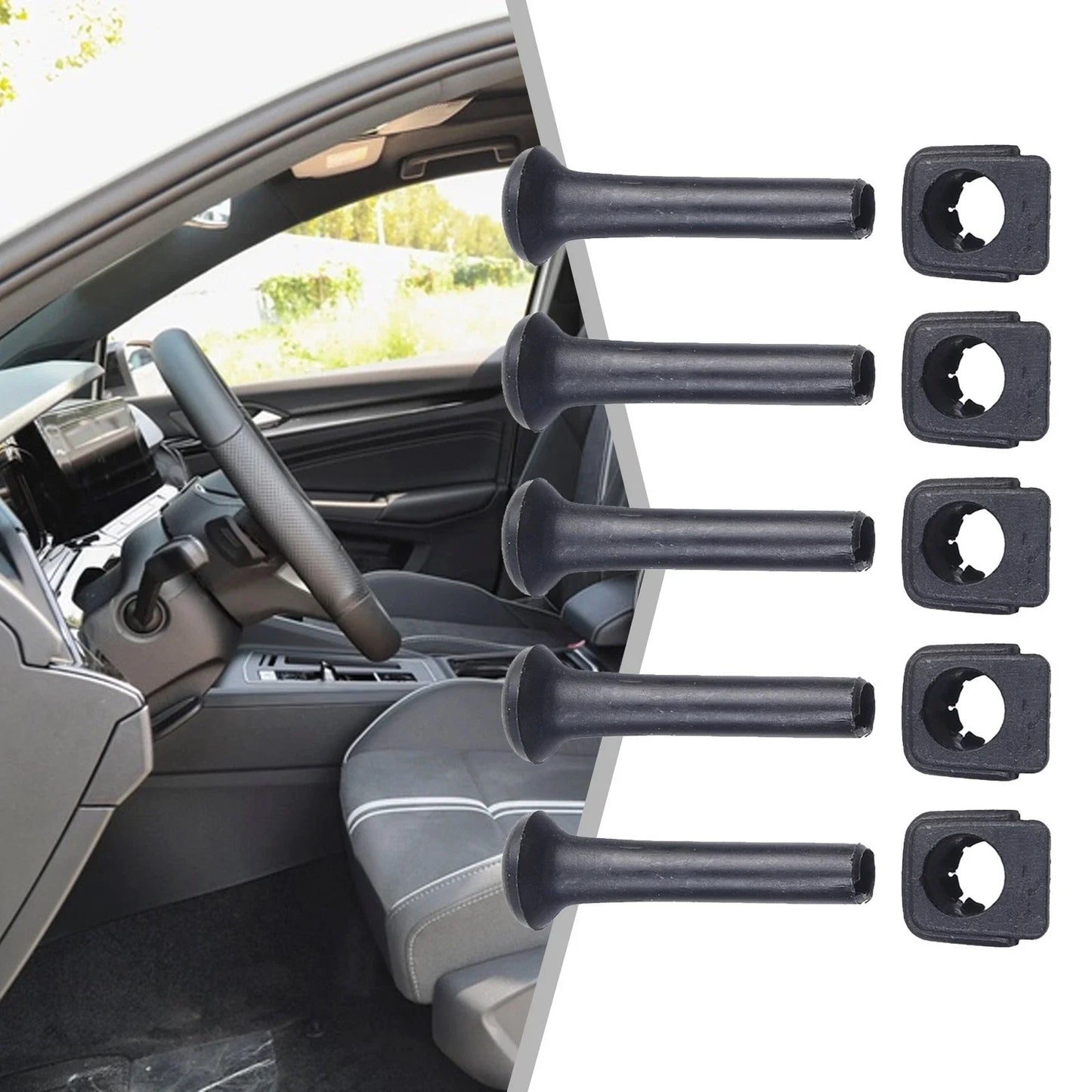 Door Safety Lock Button Base Locking Knob Set for Golf Mk2 Mk3