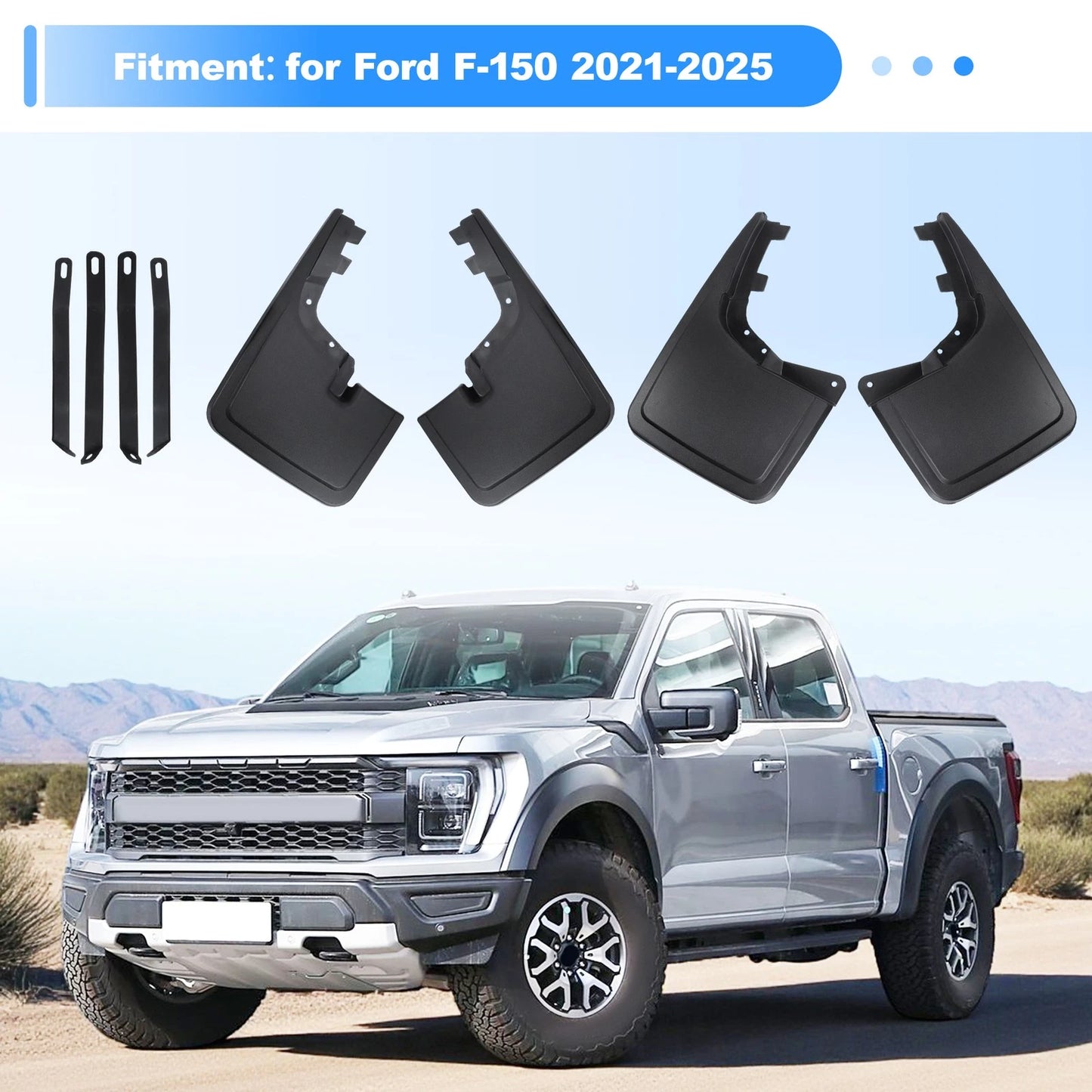 Set of 2 Splash Guards Mud Flaps for Ford F-150 (2021–2025) ML3Z16A550AA