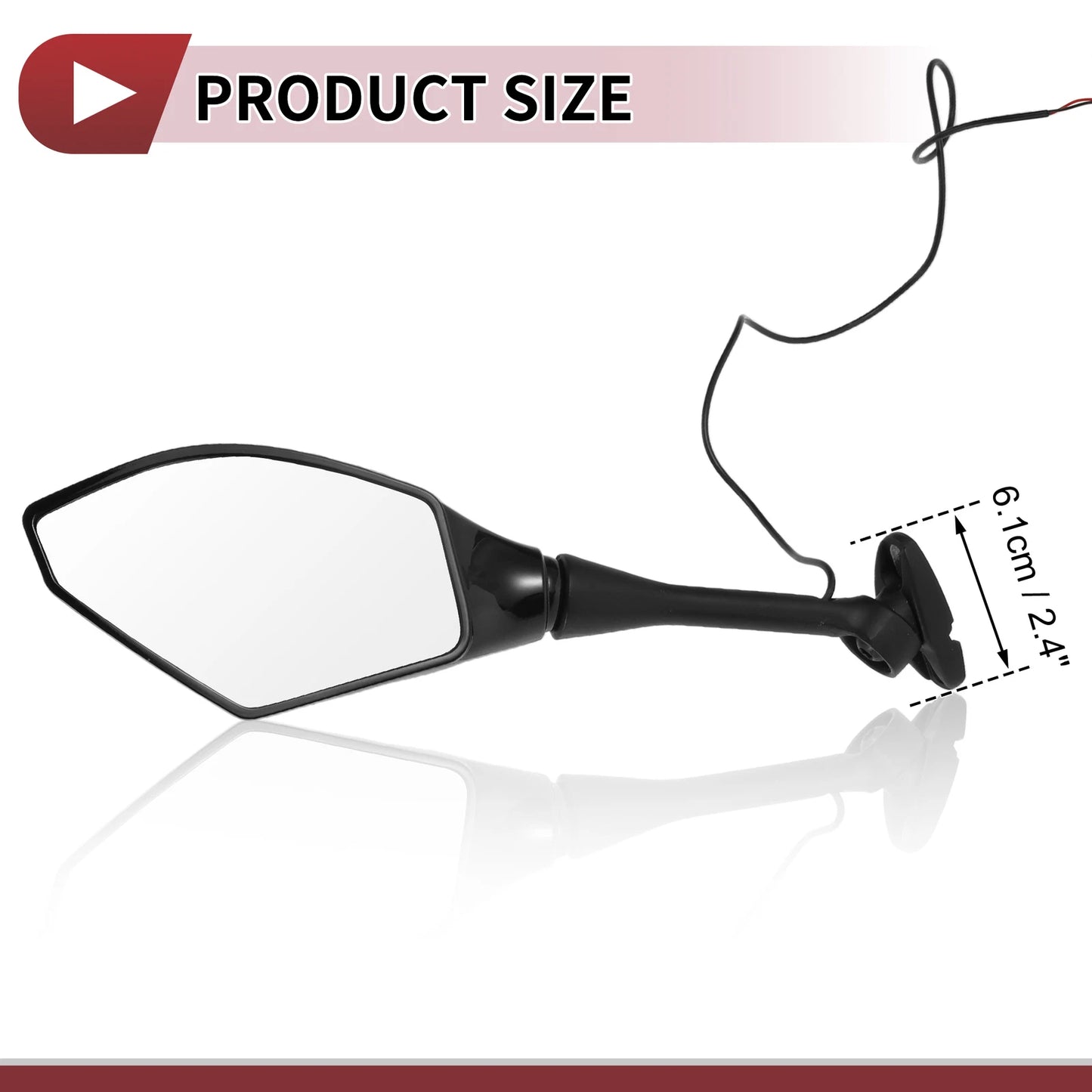 Set of 2 Rear View Mirrors for Honda CBR600RR (2003–2014) Black Aluminum