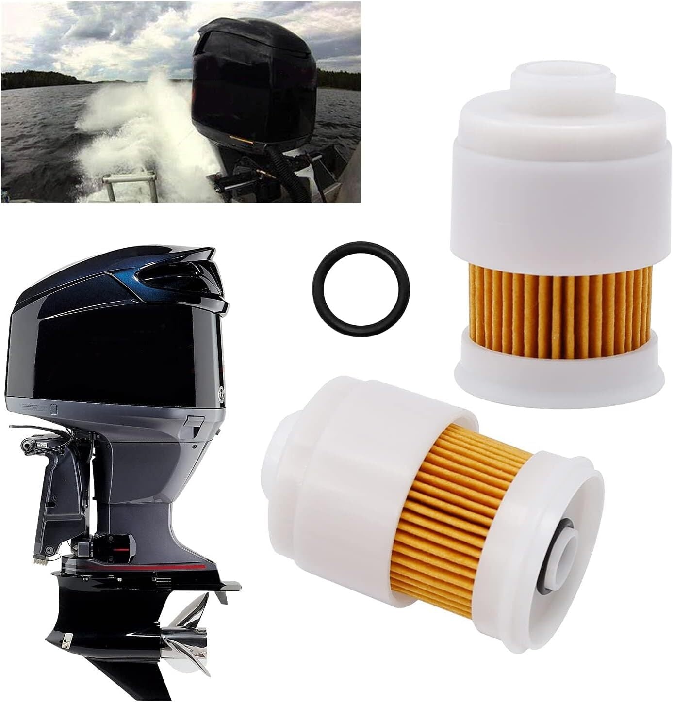 2Pcs Fuel Filter for Yamaha 150-250 HP HPDI (2000–2023)