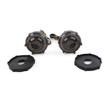 2X Chrome Motorcycle Turn Signal Indicator Amber Light
