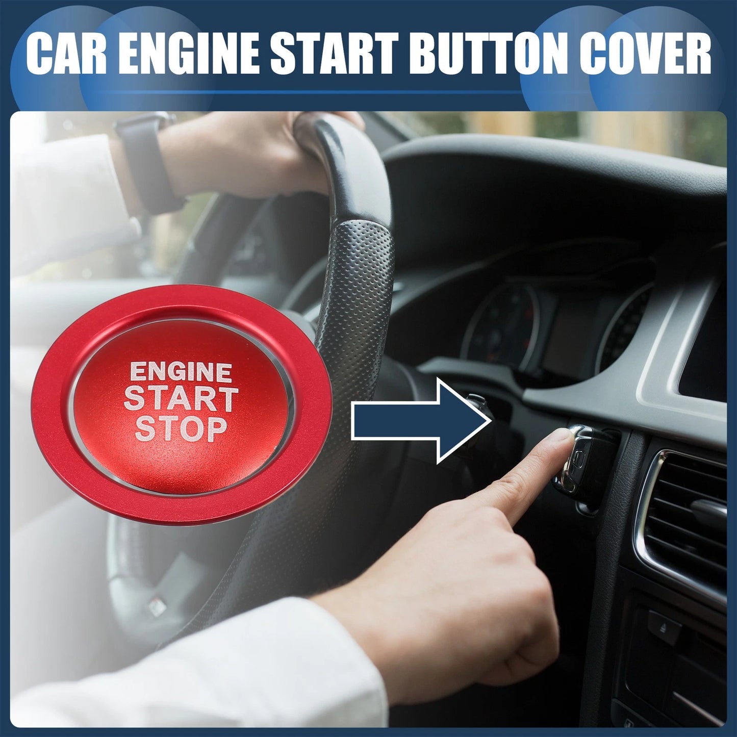 Set of 1 Engine Start Stop Button Cover for Toyota  Red