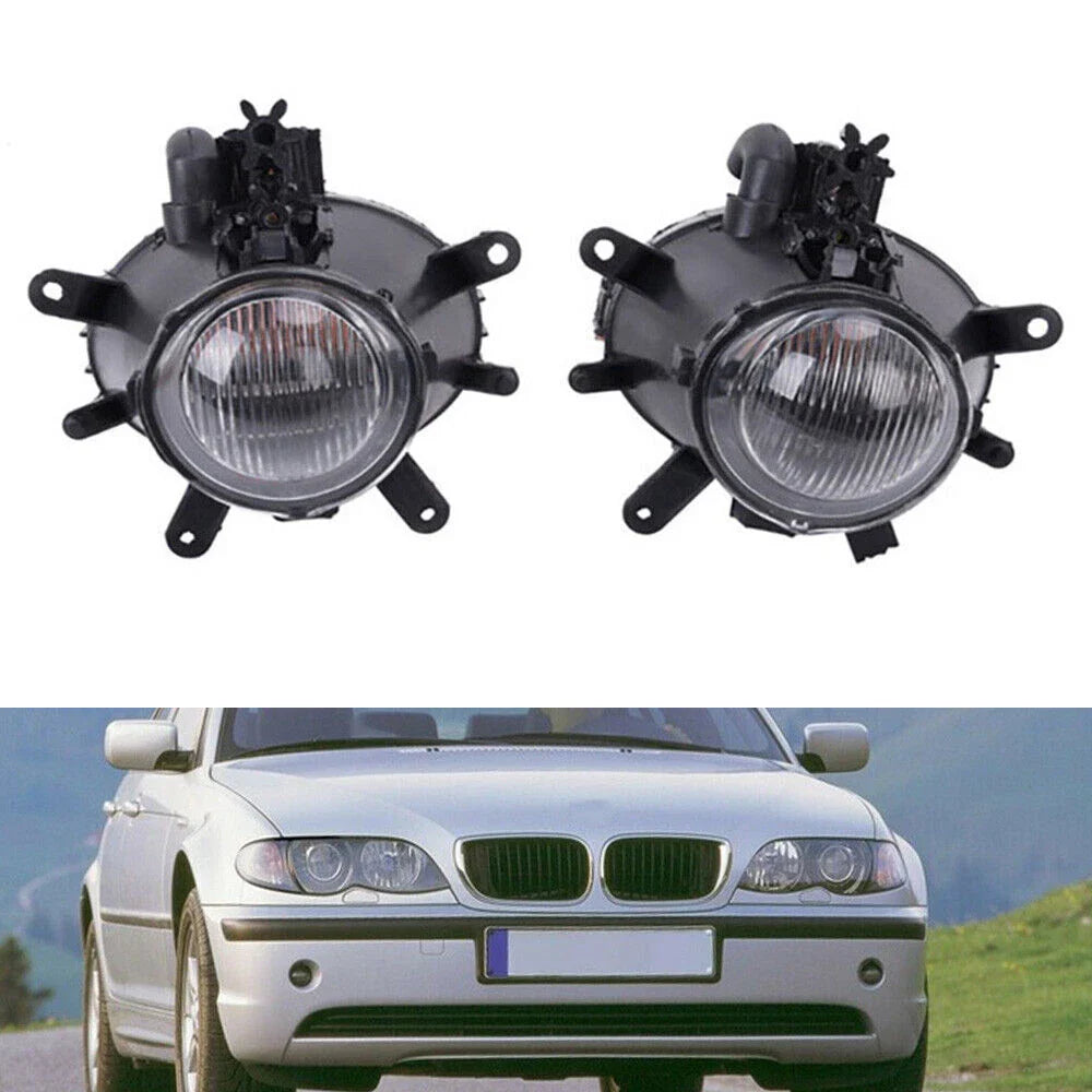 2 x Left+Right Clear Lens Fog Light Driving Lamp for BMW E46 (2002–2005)