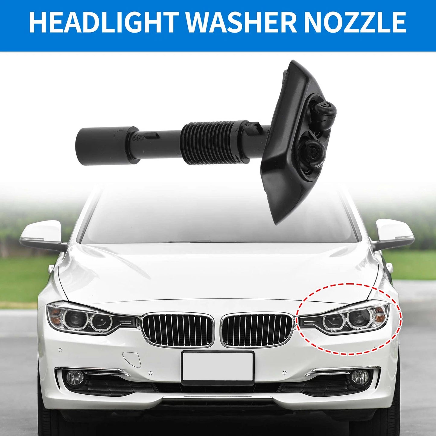Front Left Headlight Washer Nozzle for BMW 740iL 740i 750i (1995–2001) No. 61678370559