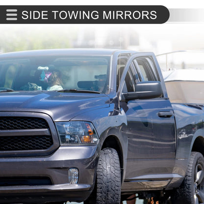 Tow Mirrors for Dodge Ram 1500 with Turn Signal Light Black 2 x (2009-2012)