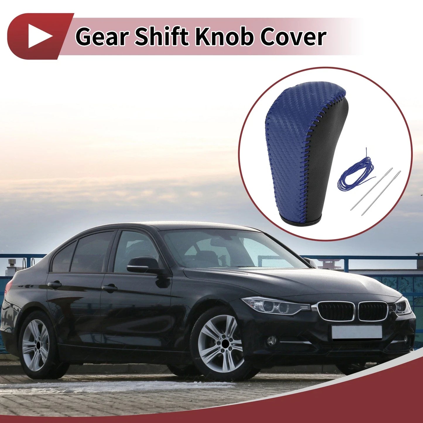 1 x Gear Shift Knob Cover Leather for BMW 3 Series E90 (2005-2013)