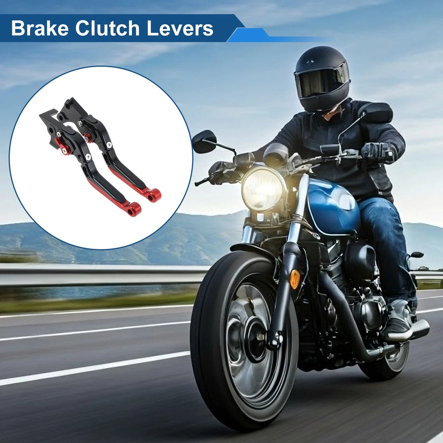 Short/Long Brake Clutch Levers for BMW G310R (2017–2021) Black Red End 1 Pair