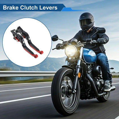 Short/Long Brake Clutch Levers for BMW G310R (2017–2021) Black Red End 1 Pair