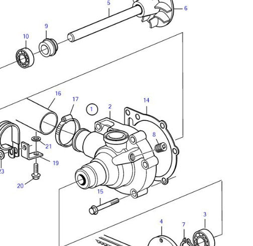 Circulation Water Pump for Volvo Penta KAMD32 (1990–1995)