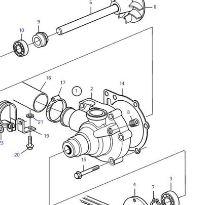 Circulation Water Pump for Volvo Penta KAMD32 (1990–1995)