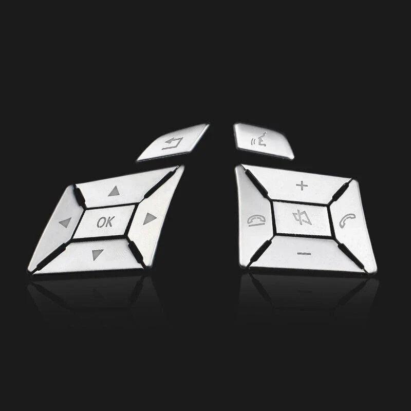 Chrome Steering Wheel Button Cover Trim for Mercedes E-Class W204 (2012–2016)