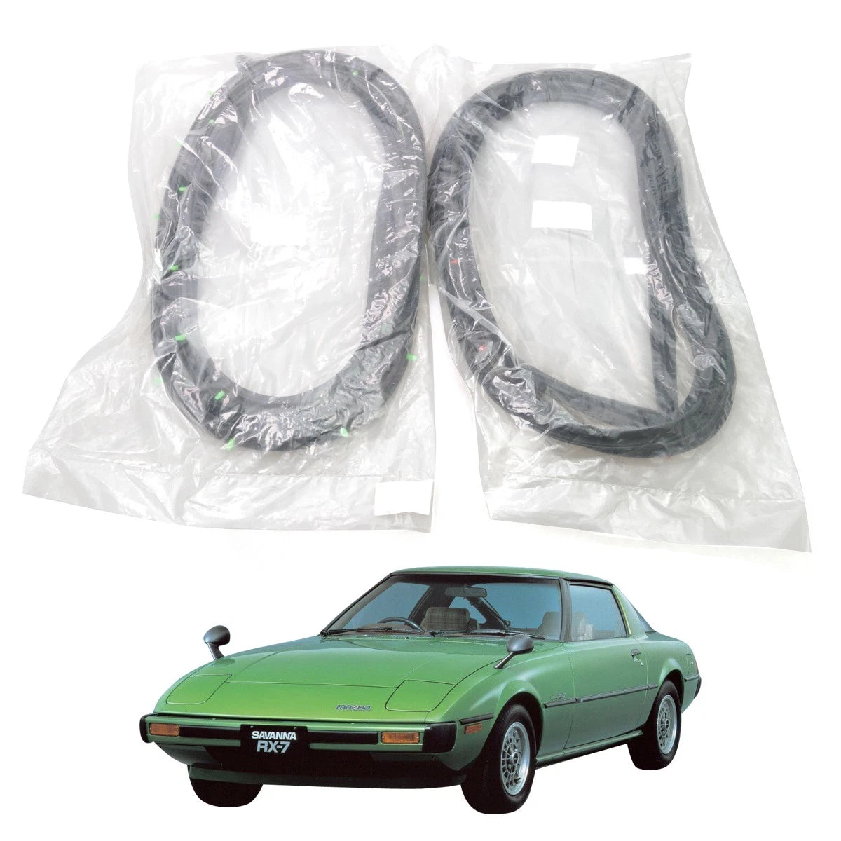 Set of 2 Door Weatherstrip Rubber Seals for Mazda Savanna RX7 (1979–1985)