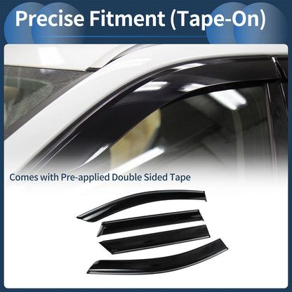 Set of 4 Window Deflectors for Toyota bZ4X (2023) - Side Vent Visors Black