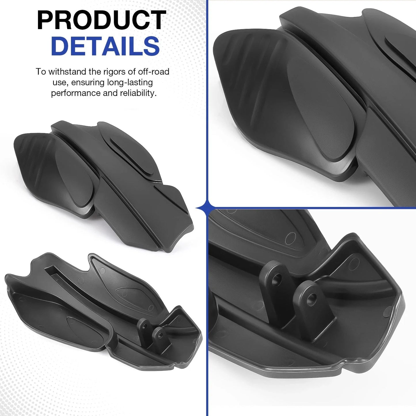 2 x Hand Guards & Bracket Mount Kit for Polaris Sportsman 850 Black (2015–2024)