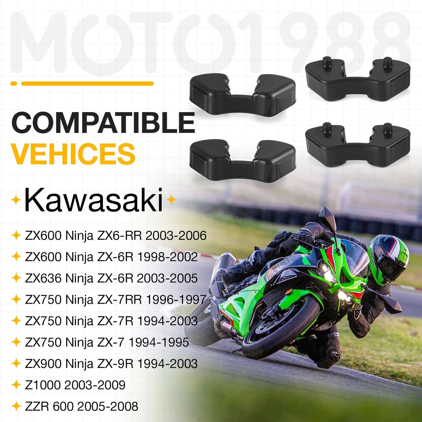 4x Rear Rim Hub Dampers for Kawasaki ZZR600 Z1000 (2003–2009)
