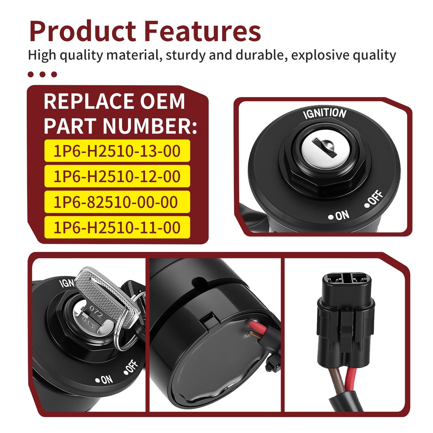 Ignition Switch Assembly with 2 Keys for Yamaha TTR50E (2006–2024)