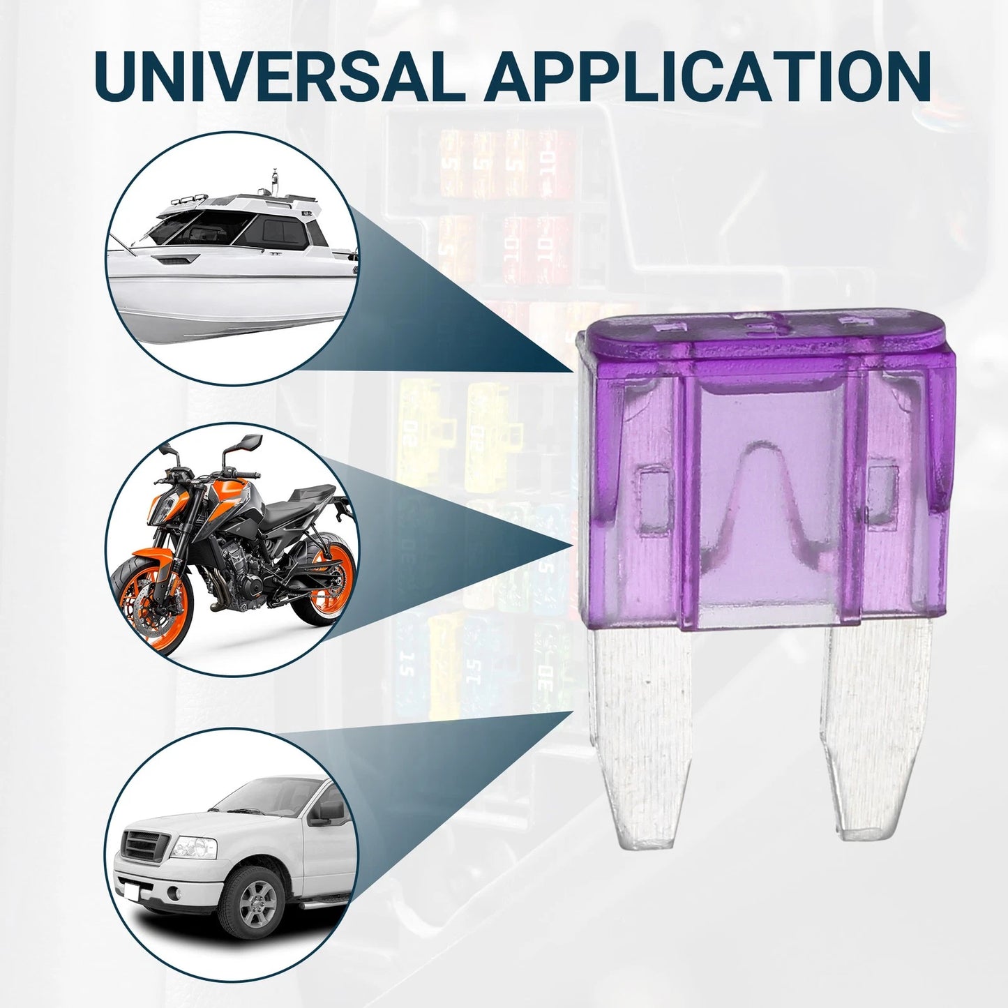 Set of 20 Mini Blade Style Fuses 3A for Universal Use (Car)