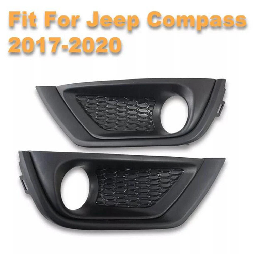 Left & Right Front Bumper Fog Light Covers for Jeep Compass (2017-2020)