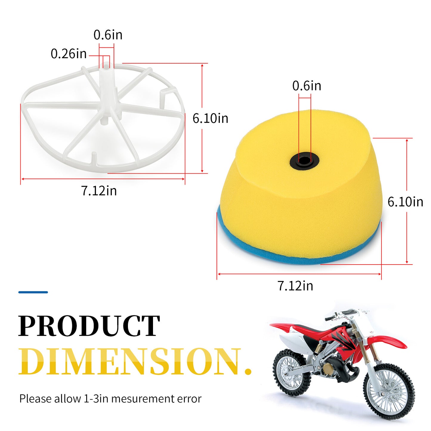 Air Filter & Cage Body for Honda CR125R CR250R (2002–2007)