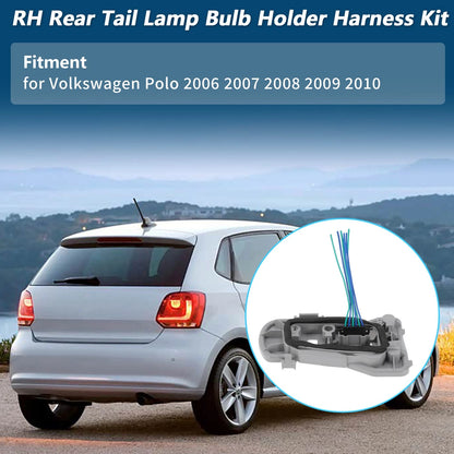 Right Tail Light Socket Wiring for VW Polo 4 9N (2006–2010) 6QD945258A