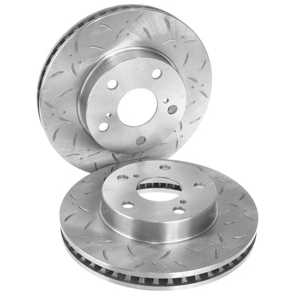 Front Slotted & Dimpled Disc Rotors for Hilux GGN15 KUN16 TGN16 (2005–2016)