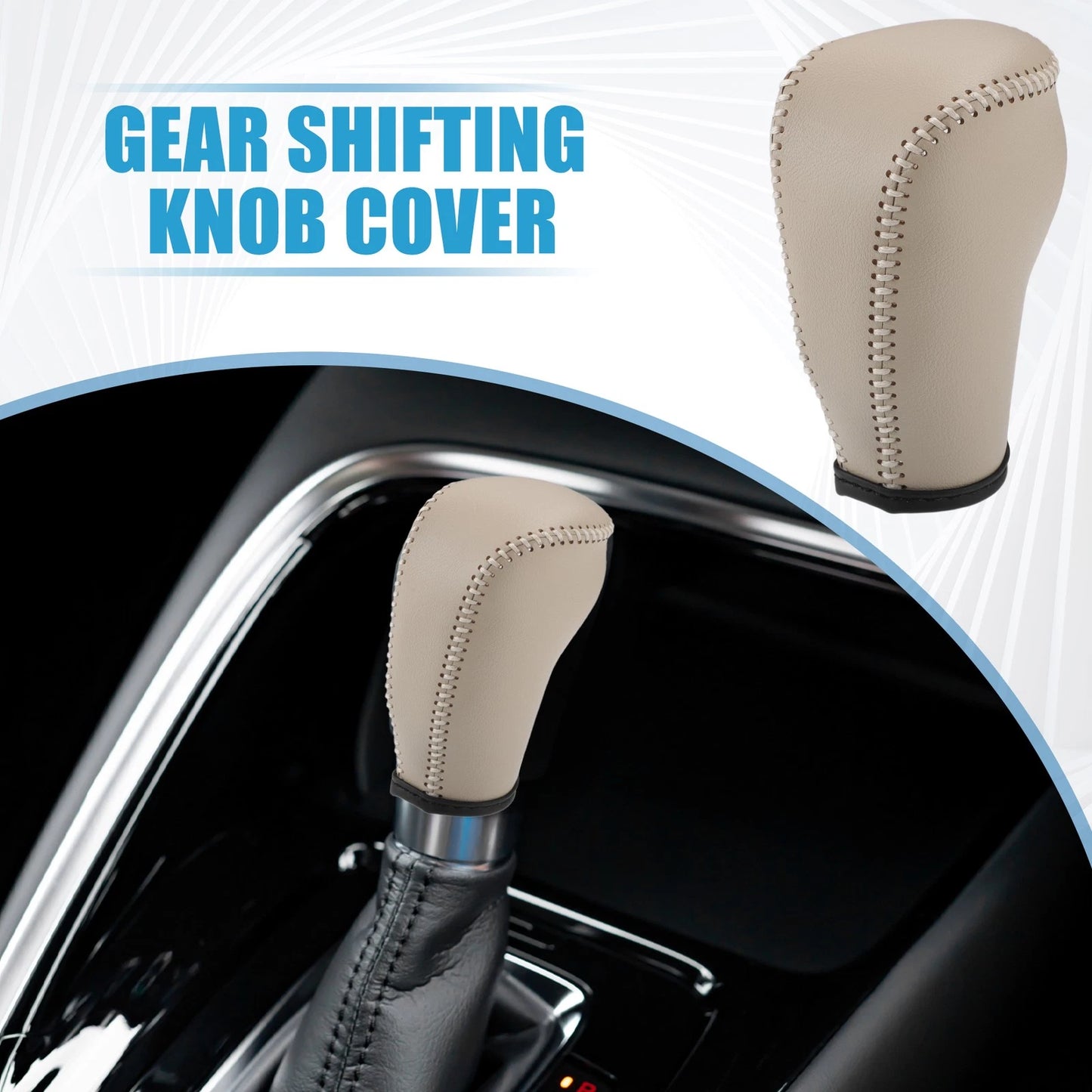 Gear Shifting Knob Cover Trim for Nissan Murano (2009–2013) Faux Leather Beige