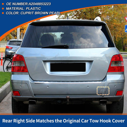 Rear Car Bumper Tow Hook Cover for Mercedes-Benz X204 (2010–2012) No.A2048853223 Brown
