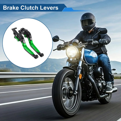 Brake Clutch Levers for KTM Duke 390 RC390 (2013–2023) Black Green Handle 1 Pair