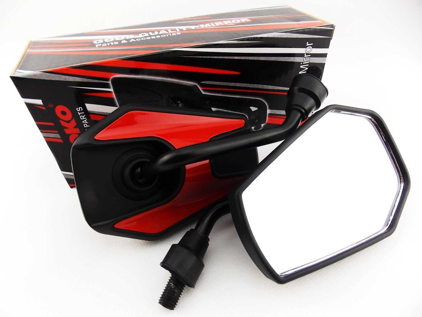 Soko Mirrors for Honda NX400 Falcon (1999–2009) - Black Red Hex